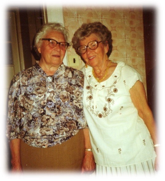 From the right Olga Billeskalne with her relative Valda Marija Šuvcāne in 1994 in Riga